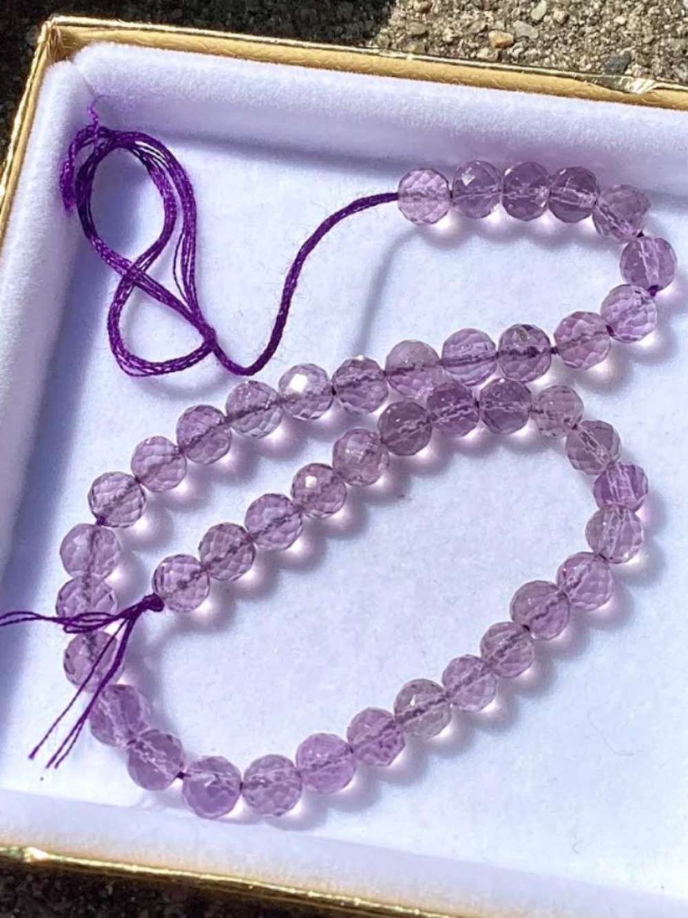 8'' Strand Faceted Ametyst 5mm Round Beads, NWT